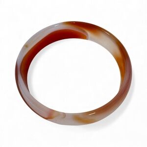 Vintage Orange White Agate Bracelet Estate Jewelry